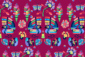 Birds Butterflies and Floral Colorfu, a Pattern Graphic by Sharon Schwalbe