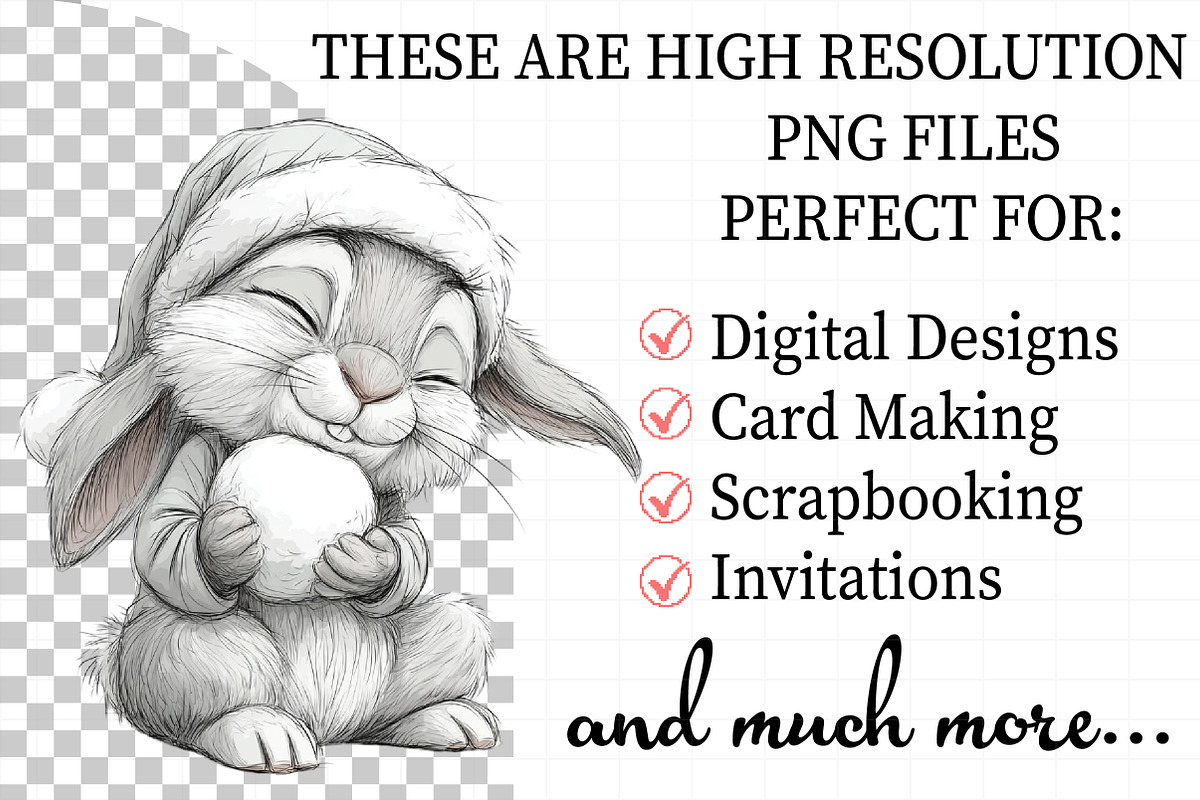 Christmas Bunny Clipart, an Illustration by Daily.Designs (Photo 2 of 5)
