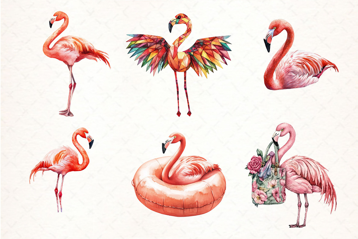 Beautiful Flamingo Clipart, an Illustration by Pixels.Craft (Photo 2 of 7)