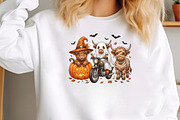 Halloween Highland Cow PNG, a Seasonal Illustration by CraftArtStudio (Thumbnail 3 of 4)