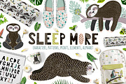 Sleep More Sloths Graphic Pack, an Animal Illustration by Gulnara Sabirova (Thumbnail 1 of 8)