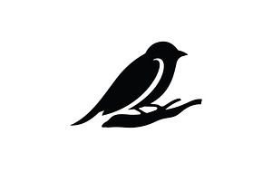 Bird logo on the branch, a Graphic by T.Vooka