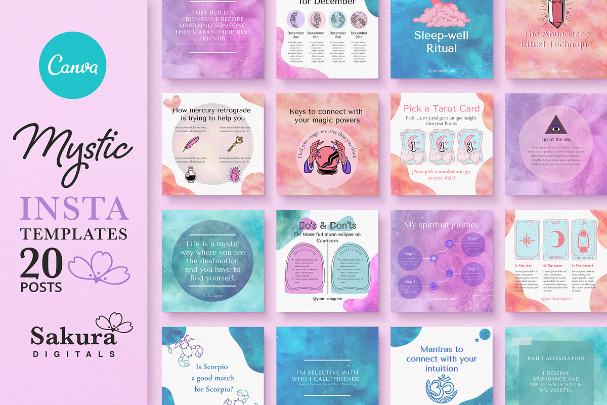 Holistic Coach Instagram Templates, a Social Media Template by Sakura Digitals (Photo 1 of 4)