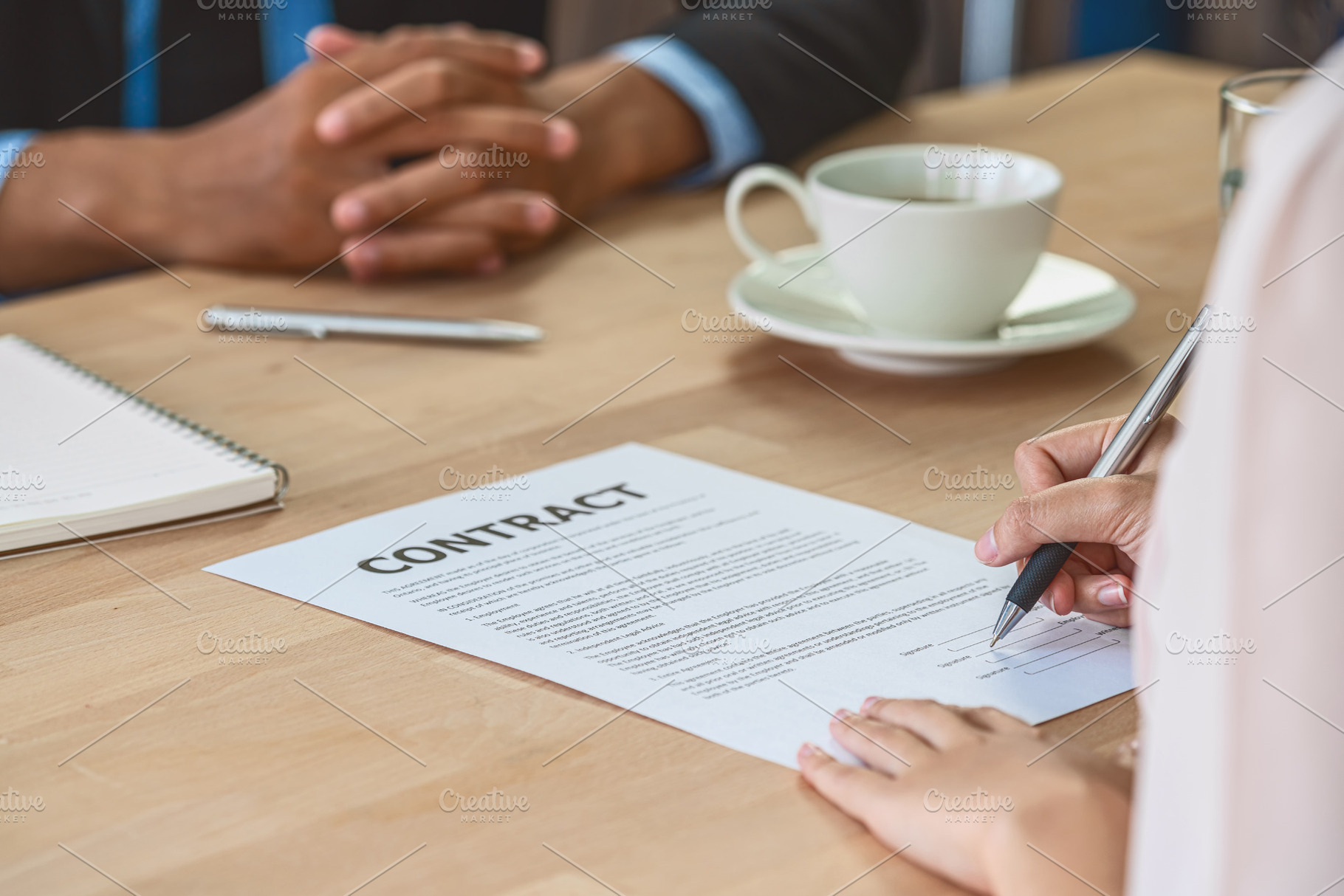Job interview with signing contract, a Business Photo by Tzido Gallery ...