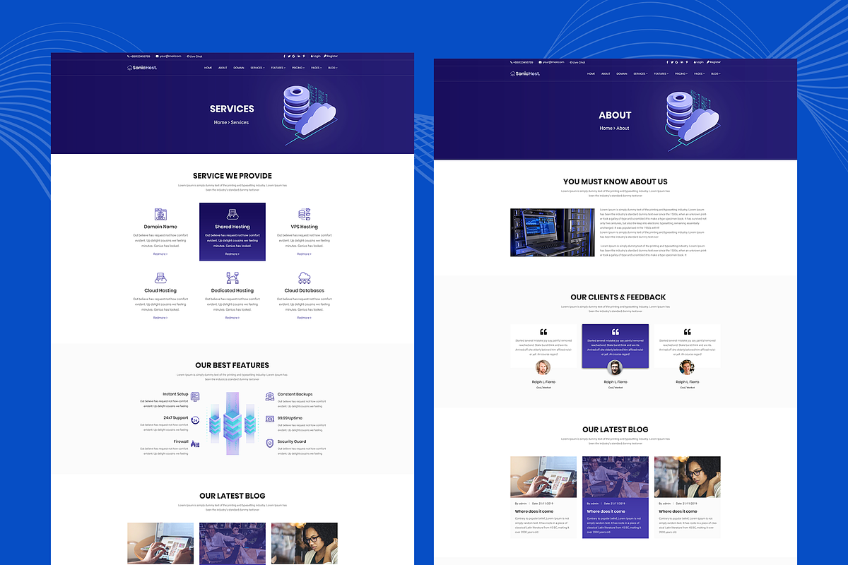 SonicHost-Web Hosting HTML Template, a HTML Template by THESOFTKING (Photo 2 of 3)