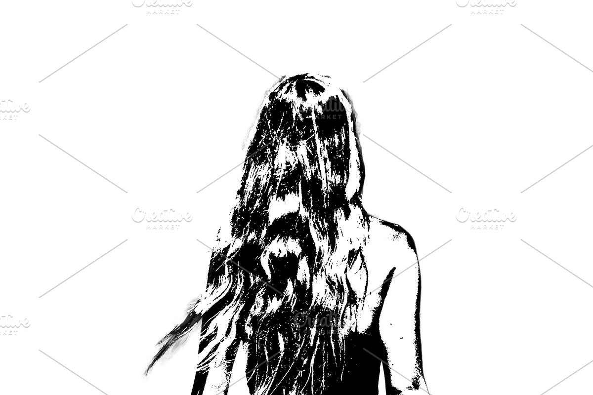 Back view isolated graphic of young woman walking, a Person Illustration by DanFLCreativo