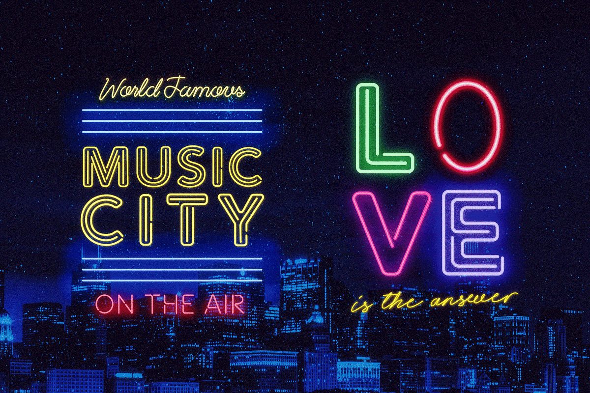 Retro Neon Font Collection, a Sans Serif Font by Wingsart Studio (Photo 22 of 24)