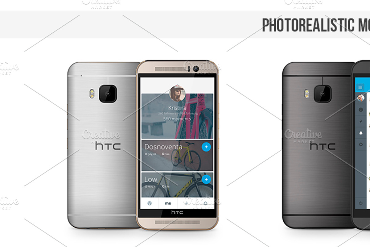 HTC One M9 Vector MockUp, a Product Mockup by Alex_Yanko (Photo 5 of 5)