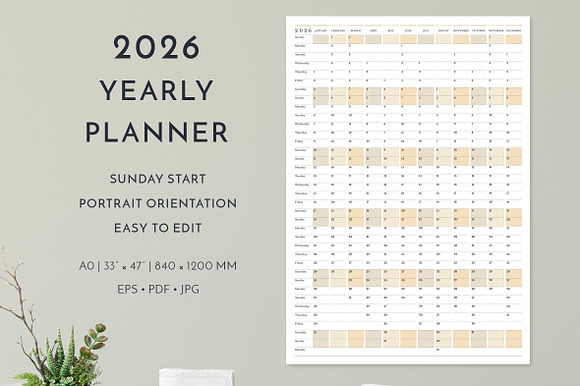 2026 Yearly Planner Sunday Start P preview 4