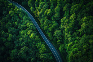 Aerial top view of twisting mountan, a Photo by Pavel_design