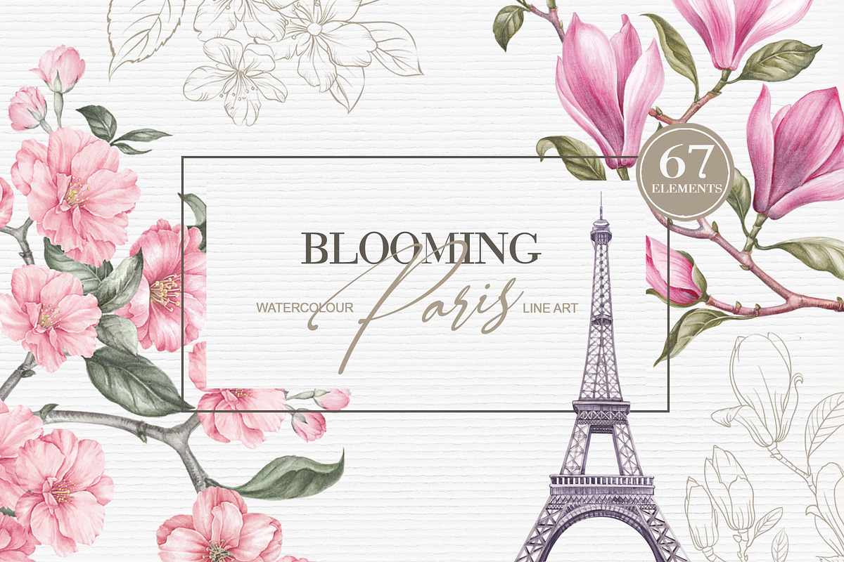 Blooming Paris. Motifs,Frame,pattern, an Illustration by Kotkoa (Photo 16 of 21)