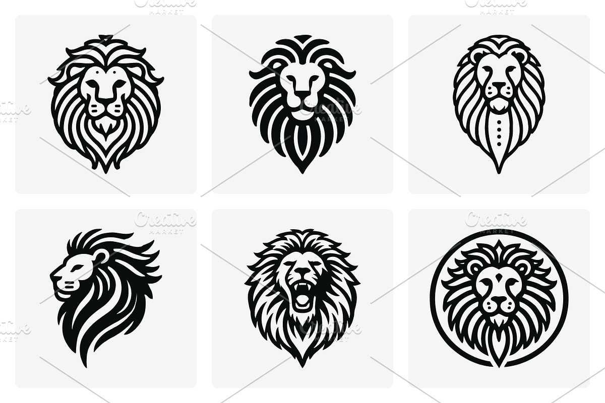 Modern Lion Mascot Logo Bundle, a Branding & Logo Template by Vectorium Studio (Photo 8 of 21)