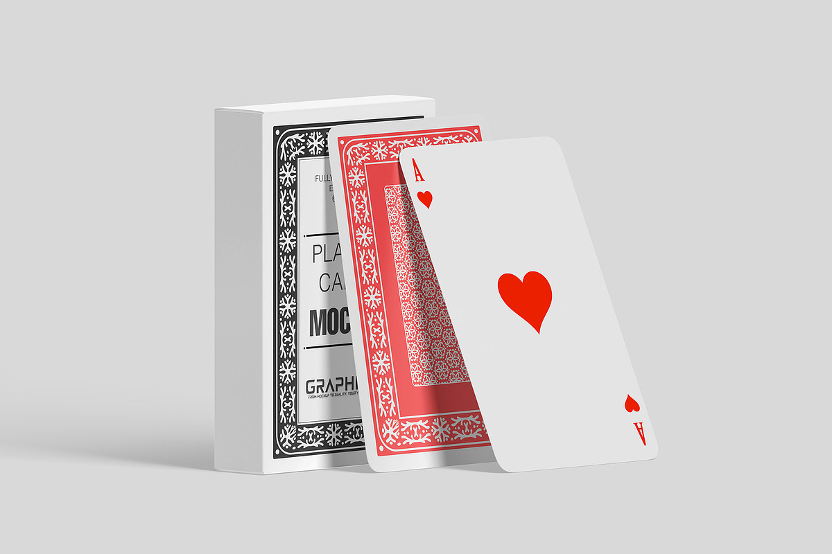 Playing card mockup Card game mockup, an Advertising Mockup by GraphicVil (Photo 9 of 9)