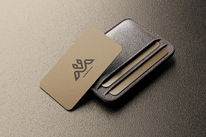 Business Cards With Leather Holder M