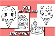 Cute Kawaii Food Coloring Book, an Animal Illustration by Printable Design Store (Thumbnail 5 of 7)