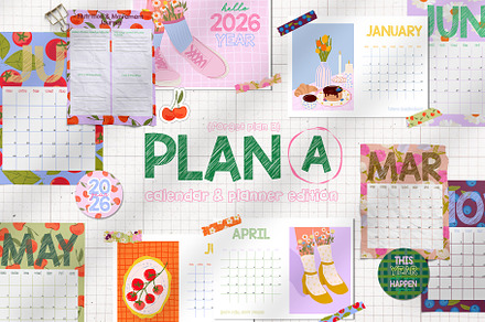 2026 Plan A. Calndar & Planners, an Illustration by Mio Buono