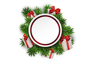 Christmas Round Cards Templates Set