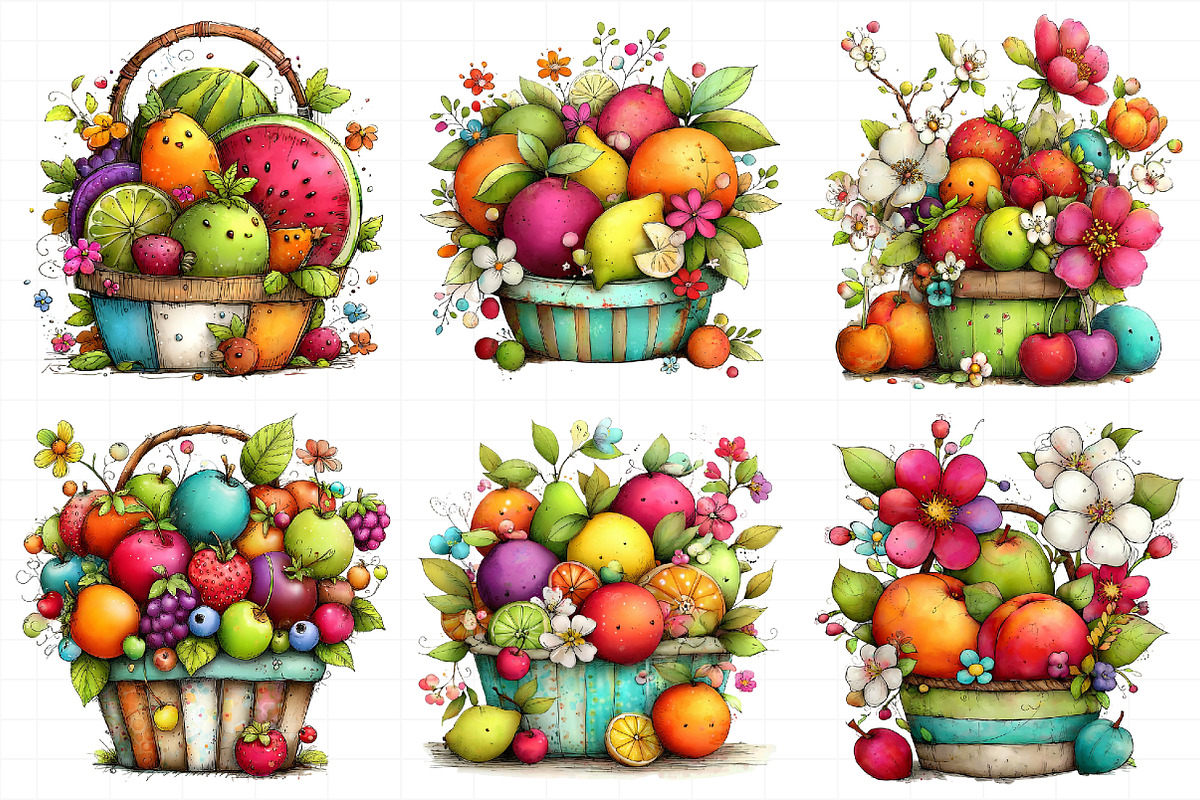 Summer Fruit Basket Clipart, an Illustration by Daily.Designs (Photo 8 of 8)
