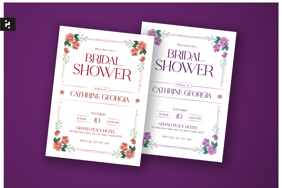 Floral Bridal Shower Invitation, an Invitation Template by Neermana (Photo 1 of 4)