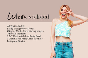 Beachy Photoshop Grad Card Template