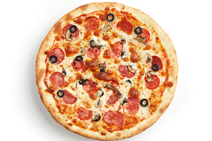 Capricchiosa pizza isolated