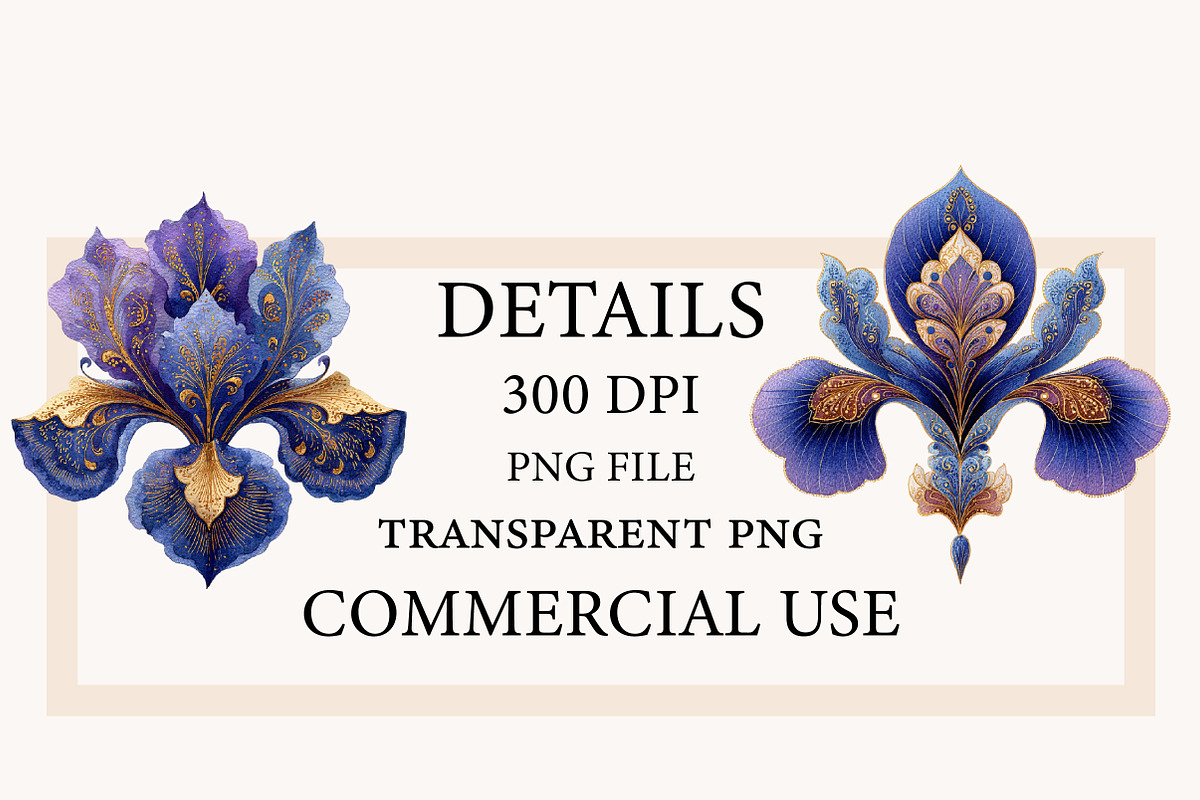 Iris Paisley Clipart Bundle, a Seasonal Illustration by Designworld (Photo 4 of 10)