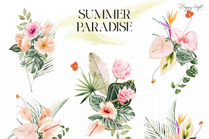 Summer Paradise Floral Clipart