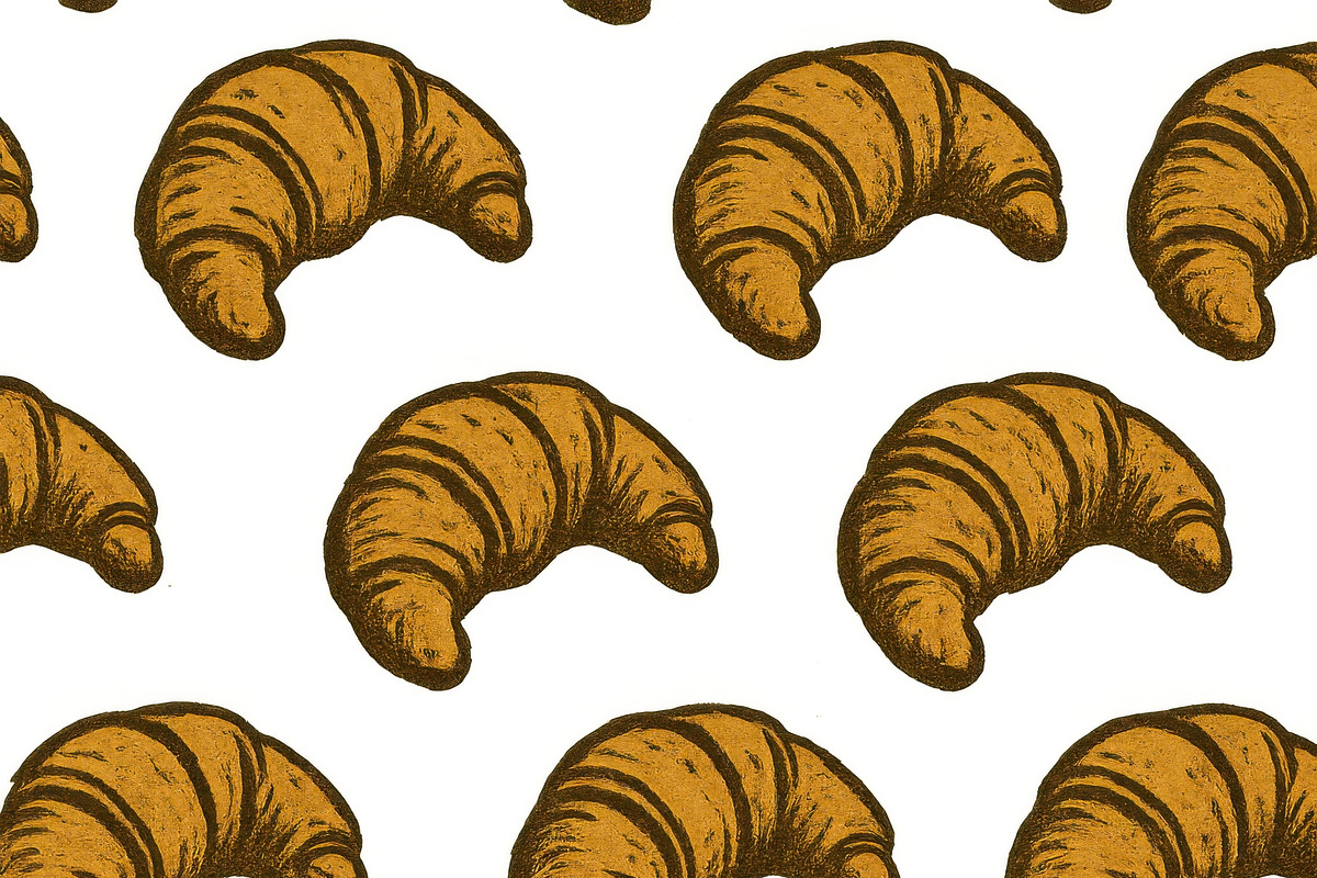 Croissant pattern with isolated png, an Illustration by Dvoevnore photos