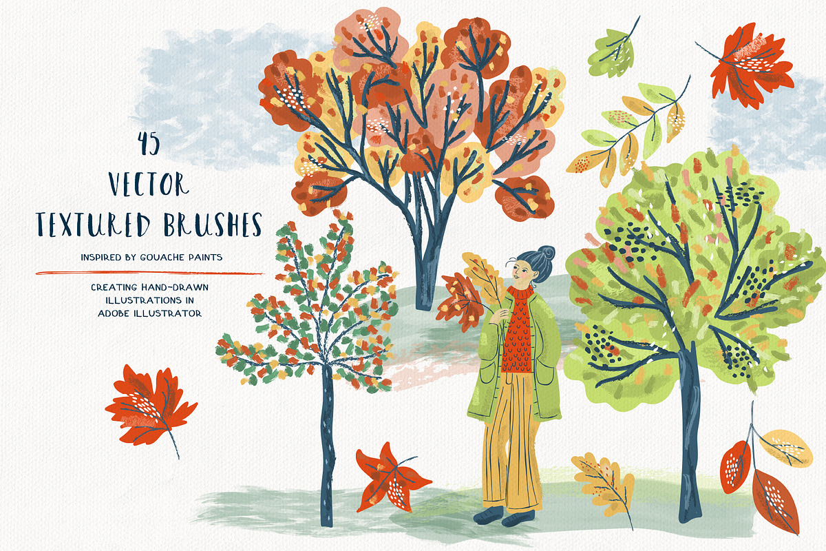 Gouache Textured Vector Brushes, a Brush Add-On by Anna Ivanir (Photo 2 of 6)