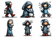 Whimsical Christmas Icy Blue Girl Cl, an Illustration by Daily.Designs (Thumbnail 5 of 5)