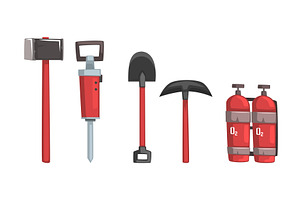 Mining Tools Vector Set. Coal and, an Illustration by TopVectors