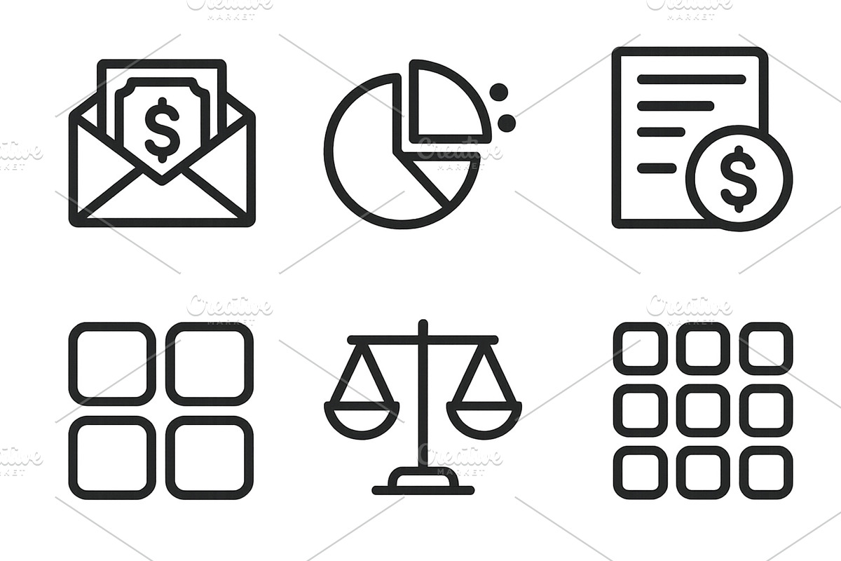Financial icons representing, a Finance Illustration by ZinetroN