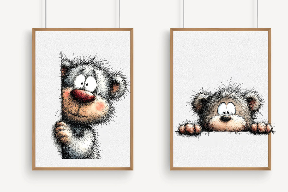 Funny Peeking Bear Clipart, an Illustration by Libby Wishes (Photo 3 of 6)