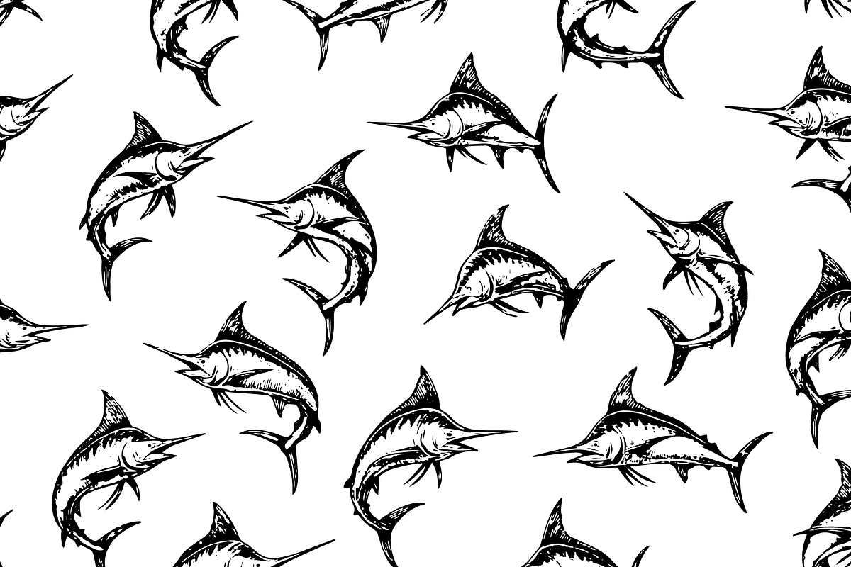 Marlin Fish Vintage Collection, an Object Graphic by RT Studio (Photo 4 of 4)