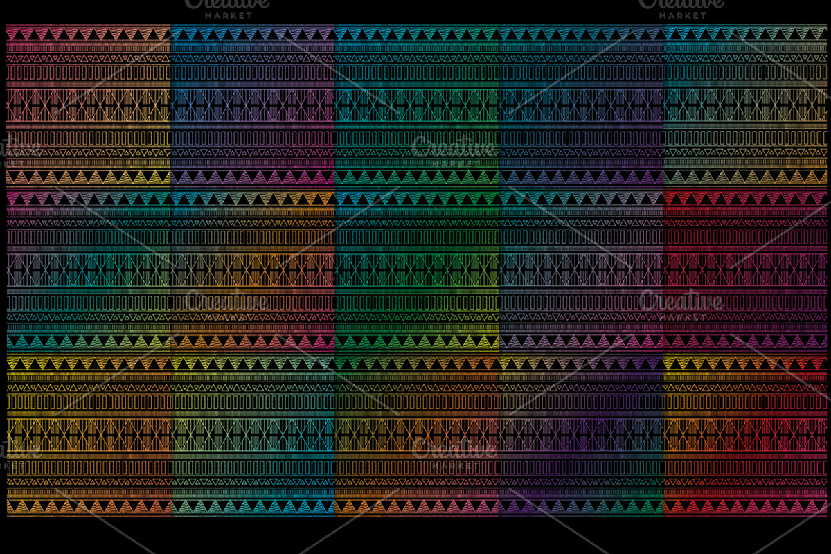 Aztec Gradient Night 16 Patterns, a Pattern Graphic by Pip Sweet (Photo 2 of 3)