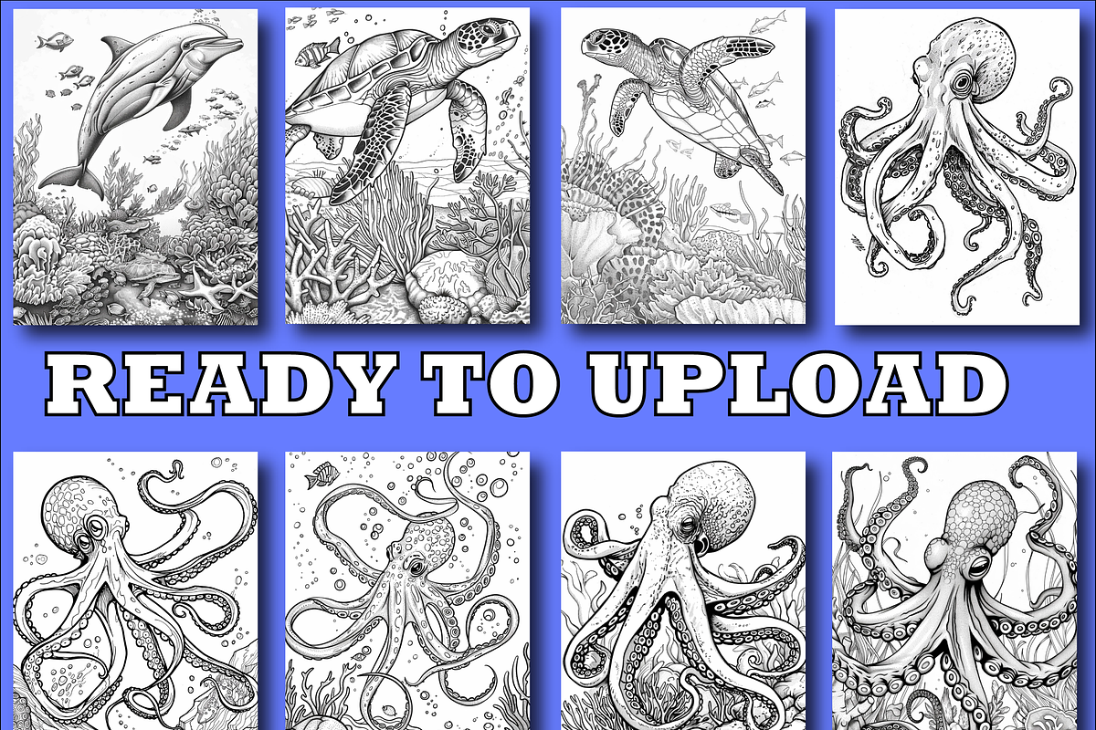 Ocean Animal Coloring Book V2, an Animal Illustration by Design Zone (Photo 6 of 7)