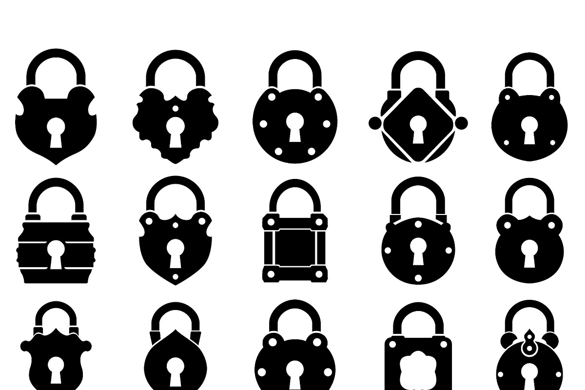 Set of 20 antique padlock vector, an Object Illustration by LogosDen (Photo 3 of 3)