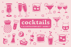 Hand-Drawn Cocktail Illustrations
