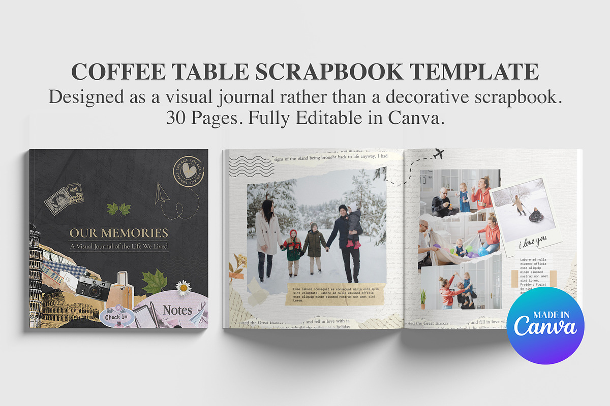 Coffee Table Scrapbook Template, a Magazine Template by Oshin Design (Photo 1 of 8)