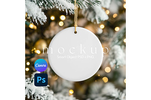 Ceramic Ornament Mockup, a Merchandise Mockup by EmpaviMockups