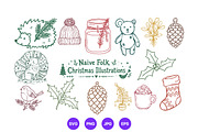 Christmas Hand Drawn Folk Art Set, a Seasonal Illustration by designvectx (Thumbnail 9 of 10)