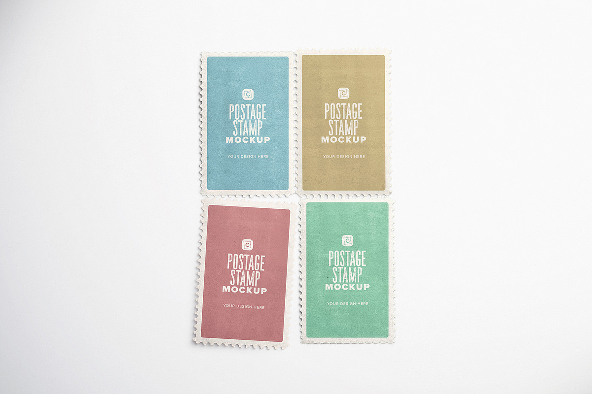 Four Postage Stamps Mockup, an Advertising Mockup by Custom Scene (Photo 10 of 11)