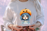 Quirky Halloween Girl Clipart Zombie, an Illustration by designcity5 (Thumbnail 5 of 5)