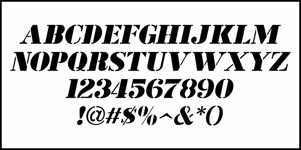 Stencil Edition JNL, a Font by Jeff Levine Fonts (Photo 5 of 5)