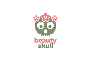 beauty skull face flower head logo, a Branding & Logo Template by devastd