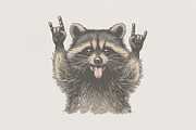 Rock On Raccoon PNG, Funny Animal, an Illustration by SharpMarketplace (Thumbnail 1 of 5)