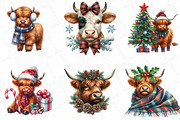 Cute Christmas Highland Cow Clipart, an Illustration by DreamPrint404 (Thumbnail 5 of 5)