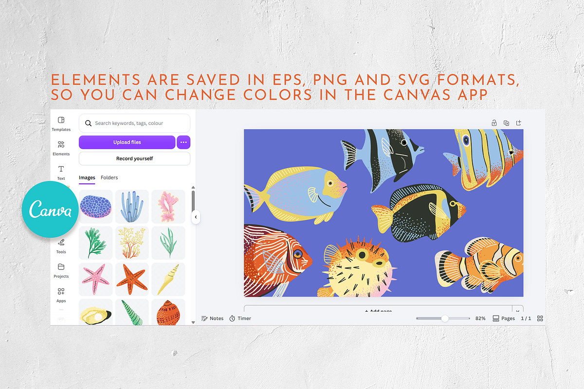 FUNKY OCEAN: clipart, pattern, an Animal Illustration by Elliko shop (Photo 5 of 8)
