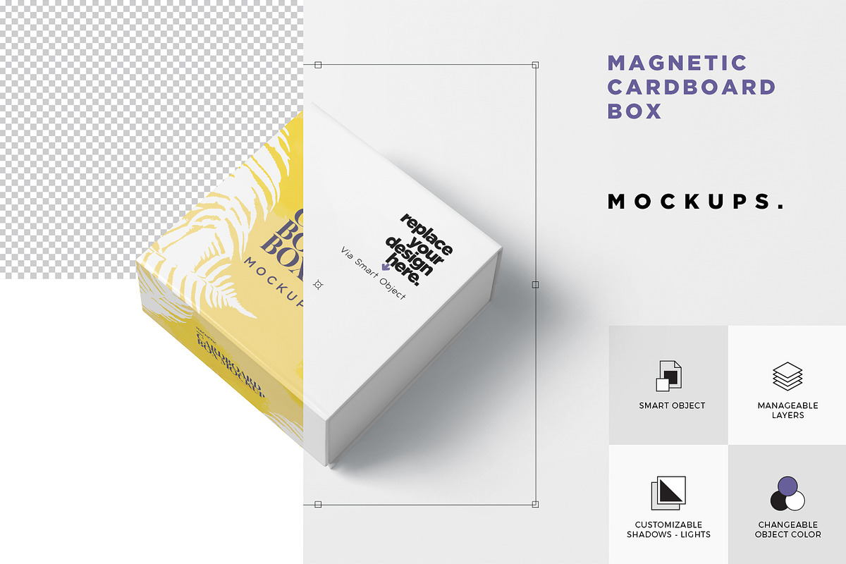 Magnetic Cardboard Box Mockups, a Packaging Mockup by GfxFoundry (Photo 3 of 7)
