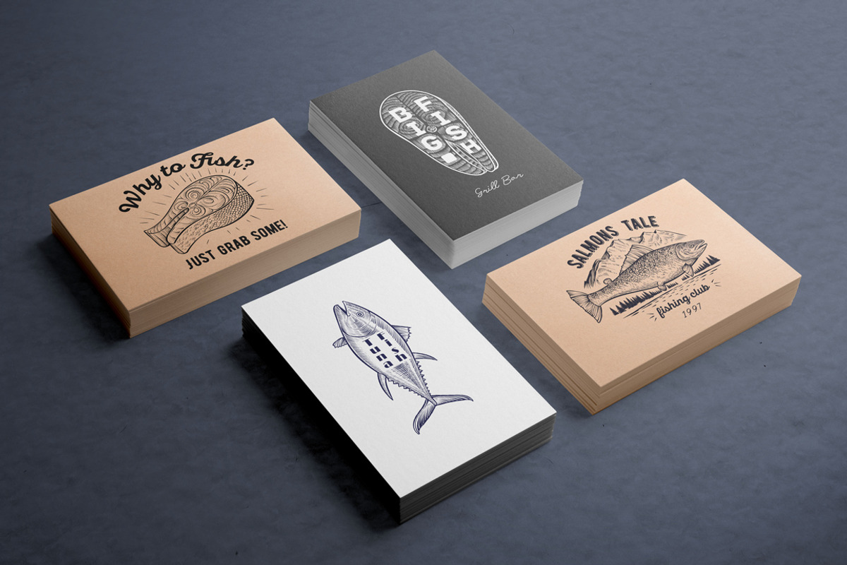 Salmon & Fish vector sketch, a Food Illustration by Aquatinta (Photo 7 of 13)